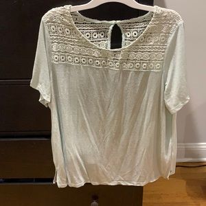 Old navy crochet top mint short sleeves